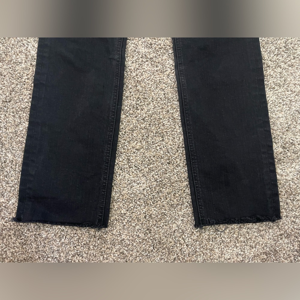 Women’s Mother The Pixie Dazzler Ankle Fray Jeans Not Guilty Black Size 27 - Picture 5 of 13